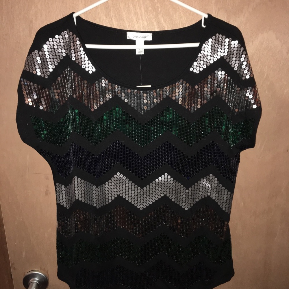Dress barn sequin shimmer top